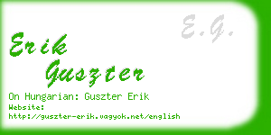 erik guszter business card